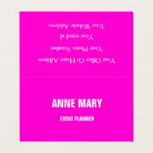 Heet Roze Modern Bold Helder Kleurrijk Eenvoudig T Visitekaartje (Buitenkant ongevouwen)