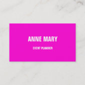 Heet Roze Modern Bold Helder Kleurrijk Eenvoudig T Visitekaartje (Voorkant)