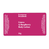 Heet Roze Modern Cosmetica Flessenetiket Etiket (Voorkant)