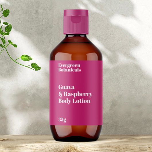 Heet Roze Modern Cosmetica Flessenetiket Etiket