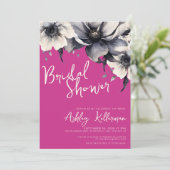 Heet Roze Modern Floral Vrijgezellenfeest Kaart (Staand voorkant)