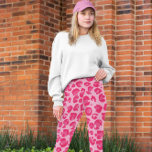Heet Roze Modern Luipaard Patroon Leggings<br><div class="desc">Uniek luipaardpatroon zo'n opvallend ontwerp voor luipaardliefhebbers.</div>