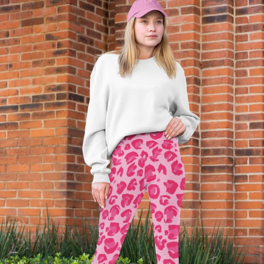 Heet Roze Modern Luipaard Patroon Leggings