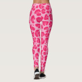 Heet Roze Modern Luipaard Patroon Leggings (Achterkant)
