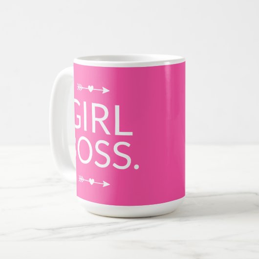 Heet Roze Modern Meisje Boss Koffiemok (Voorkant links)