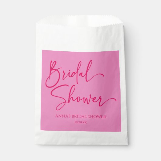 Heet Roze Modern Minimalistisch Vrijgezellenfeest Bedankzakje (Voorkant)