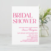 Heet Roze Modern Minimalistisch Vrijgezellenfeest Kaart (Staand voorkant)