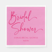Heet Roze Modern Minimalistisch Vrijgezellenfeest Servet (Voorkant)