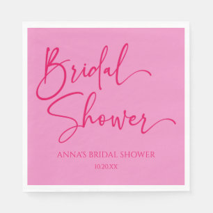 Heet Roze Modern Minimalistisch Vrijgezellenfeest Servet