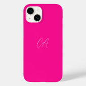 Heet Roze Modern Monogram Case-Mate iPhone Case (Achterkant)