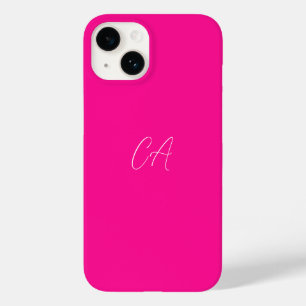 Heet Roze Modern Monogram Case-Mate iPhone 14 Hoesje