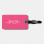 Heet Roze Modern Monogram Eenvoudige Initialen Bag Bagagelabel (Achterkant horizontaal)