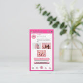 Heet Roze Modern Professioneel Techy Kosmetisch Me Visitekaartje (Staand voorkant)