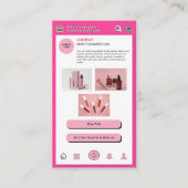 Heet Roze Modern Professioneel Techy Kosmetisch Me Visitekaartje (Voorkant)