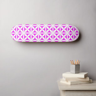 Heet Roze Modern/Retro Bloemdruk Persoonlijk Skateboard