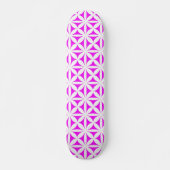 Heet Roze Modern/Retro Bloemdruk Persoonlijk Skateboard (Voorkant)