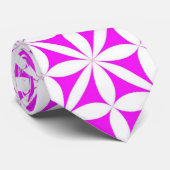 Heet Roze Modern/Retro Bloemdruk Stropdas (Opgerold)