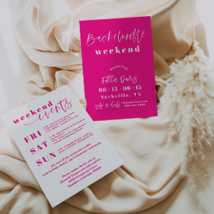 Heet Roze Moderne Bachelorette Uitnodigen Route Feestdagenkaart