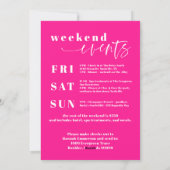 Heet Roze Moderne Bachelorette Uitnodigen Route Feestdagenkaart (Achterkant)