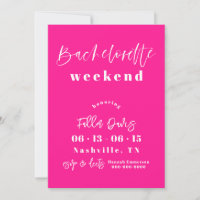 Heet Roze Moderne Bachelorette Uitnodigen Route