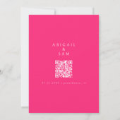Heet Roze Moderne Eenvoud Z/W Foto Save The Date (Achterkant)