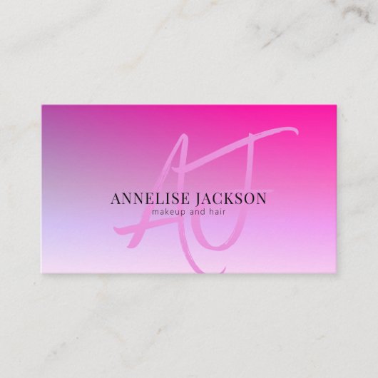 Heet roze moderne meisjesachtige schoonheidssalon  visitekaartje (Voorkant)