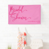 Heet Roze Moderne Minimalistische Bruidsdouche Spandoek (Insitu)