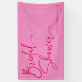 Heet Roze Moderne Minimalistische Bruidsdouche Spandoek (Verticaal)