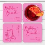 Heet Roze Moderne Minimalistische Verjaardag Brunc Kartonnen Onderzetters<br><div class="desc">Dit zijn Hot Pink Modern Minimalist Birthday Brunch Party Paper Onderzetters!</div>