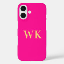 Heet roze moderne monogram-initiaal letters