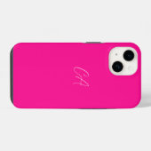 Heet Roze Moderne Monogram iPhone Hoesje (Achterkant horizontaal)