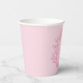 Heet Roze Moderne Script Meisjesachtige Monogramna Papieren Bekers (Rechts)