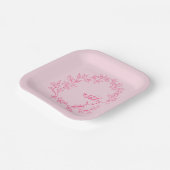 Heet Roze Moderne Script Meisjesachtige Monogramna Papieren Bordje (Gebogen)