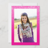 Heet roze moderne verloopfoto Sweet 16 Kaart (Achterkant)
