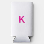 Heet roze monogram bruiloft bruidsshower trouwcade seltzer blikjeskoeler (Achterkant)