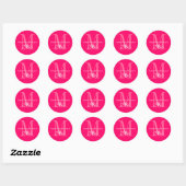 Heet Roze Monogram Bruiloft Logo Stickers (Vel)