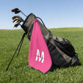 Heet Roze Monogram Golfhanddoek (Groen)