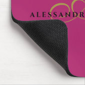 Heet Roze Monogram Goud Zwart Minimalistisch Moder Muismat (Hoek)
