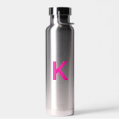 Heet roze monogram initiaal naam cadeau feest guns waterfles (Links)