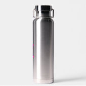 Heet roze monogram initiaal naam cadeau feest guns waterfles (Achterkant)