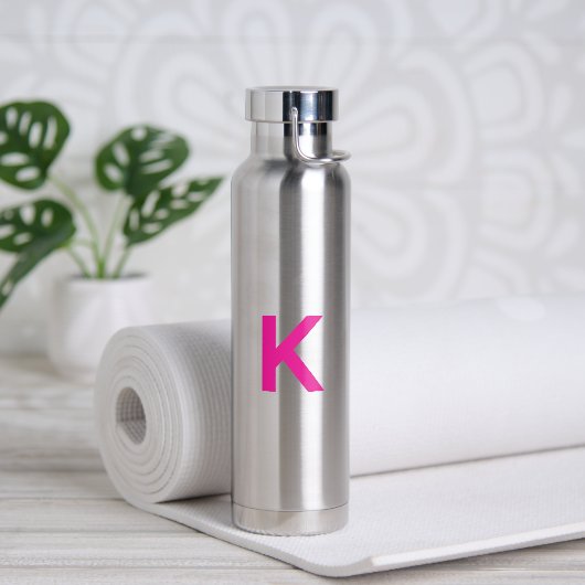 Heet roze monogram initiaal naam cadeau feest guns waterfles (Yoga)