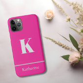Heet Roze Monogram Naam Case-Mate iPhone Case