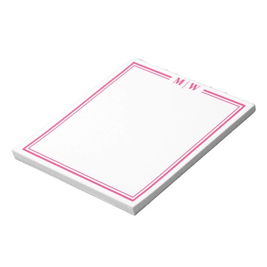 Heet Roze Monogram Notitieblok (Linkerzijde)