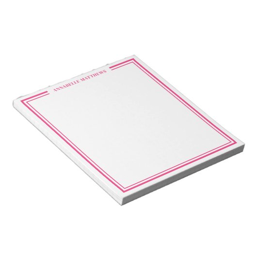Heet Roze Monogram Notitieblok (Schuin)
