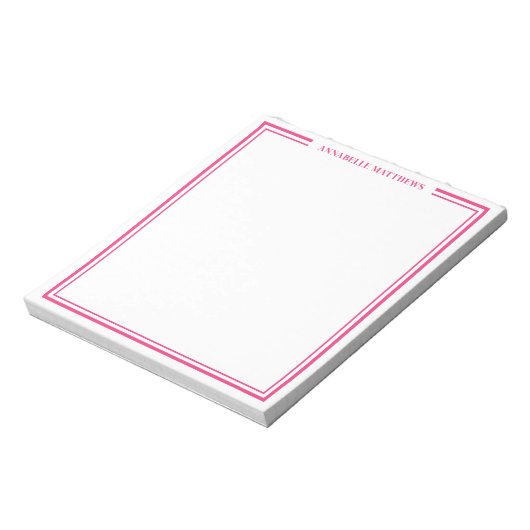 Heet Roze Monogram Notitieblok (Linkerzijde)