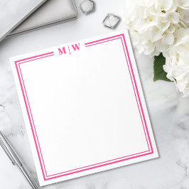 Heet Roze Monogram Notitieblok