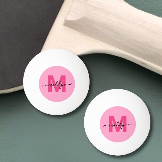 Heet Roze Monogram Pingpongbal
