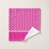 Heet Roze Monogram Polka Dot Spotty Bad Handdoek (Wasdoekje)