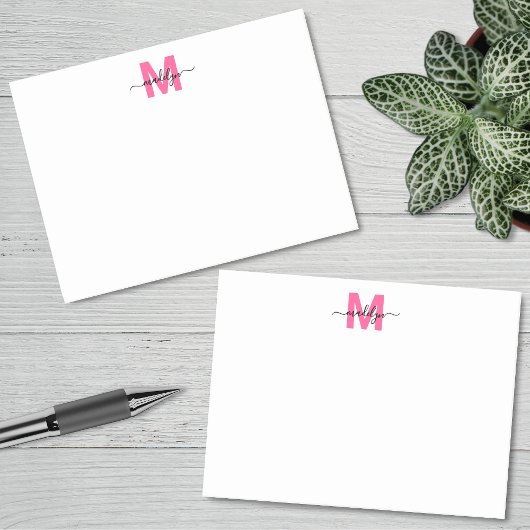 Heet Roze Monogram Post-it® Notes