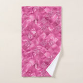 Heet Roze Multi-Textuur Vierkant Weefselpatroon Bad Handdoek (Handdoek)